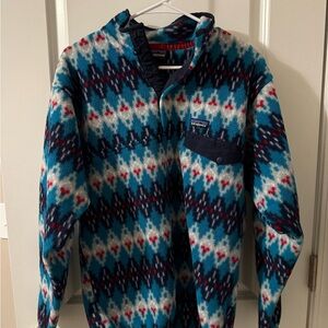 Patagonia Men’s Synchilla Sweater - Red/Blue Retro Pattern - Like New!